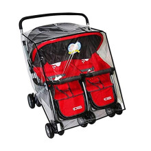 Universal Twins Baby Stroller Raincover Side by Side Waterproof Transparent PVC Pushchair Rain Cover Dustproof Windproof Double Pram Large Rain Cover