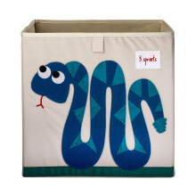 3 Sprouts Toy Storage Cube - 13 inch Kids Cube Storage Box - Collapsible Fabric Organiser Bin for for Nursery, Children's Room, Kids Playroom, Snake