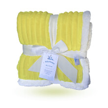 eYone Baby Blanket 80110 cm - Soft Fleece & Sherpa - Pram, Cot & Stroller - Unisex Baby Gift - Yellow