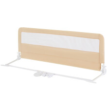 Maxmass Baby Bed Rail, 150cm Folding Safety Bed Guard with Fastening Belt, Toddlers Protection Beside Guardrail for Twin Bed Full Size Bed (Beige)