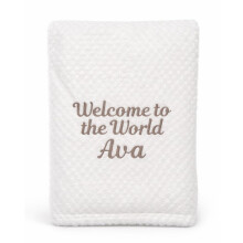 Lobeko Personalised Baby Blanket with Name Custom Newborn Blanket 75x100cm Soft Waffle Fleece Cot & Pram Blanket Embroidered Baby Gift for Baby Showe