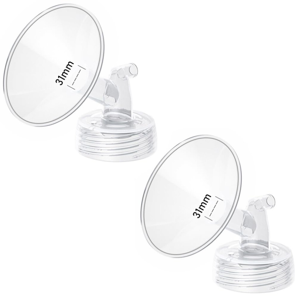 Ivaronal 2Pcs 31Mm Flange Compatible With Spectra S1 S2 9 Plus Synergy Gold Ameda Mya Motif Luna Breast Pump, Replacement To Spectra Pump Parts, Breast Pump S