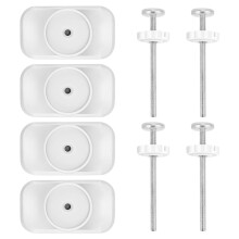 Lotvic 8 Pcs Baby Gate Extension Kit, 4 Pcs Baby Gate Wall Protector with 4 Pcs Pressure Mounted Baby Gate Threaded Spindle Rods for Baby Gate Extens
