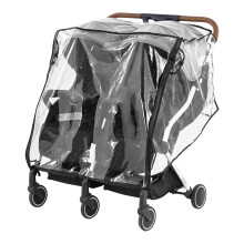 Double Stroller Rain Cover Universal Rain Cover for Pushchair Transparent Twins Stroller Rains Covers with Zipper Door Rainproof Pram Rains Covers fo