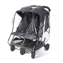 Orzbow Universal Rain Cover for Pushchair Double, Breathable Double Pram Rain Cover with Window, Durable EVA Twins Stroller Raincover, Easy to Instal