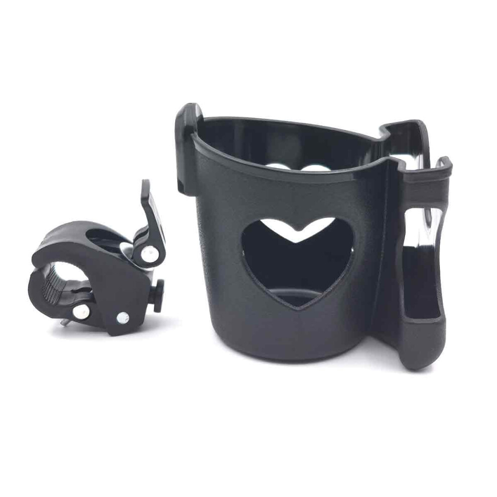 Cup Holder For Handcartcup With Phone Holder, 360 Degrees Rotation Bike Cup Holder For Walker, Wheelchair, Scooter (Black) Black Shigkeu