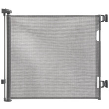 CROWNSHOP Retractable Gate, Baby & Dog Stair Gate, Extends up to 55" Wide - One Handed Operation for Doorways/Hallways (Grey, 140cm)