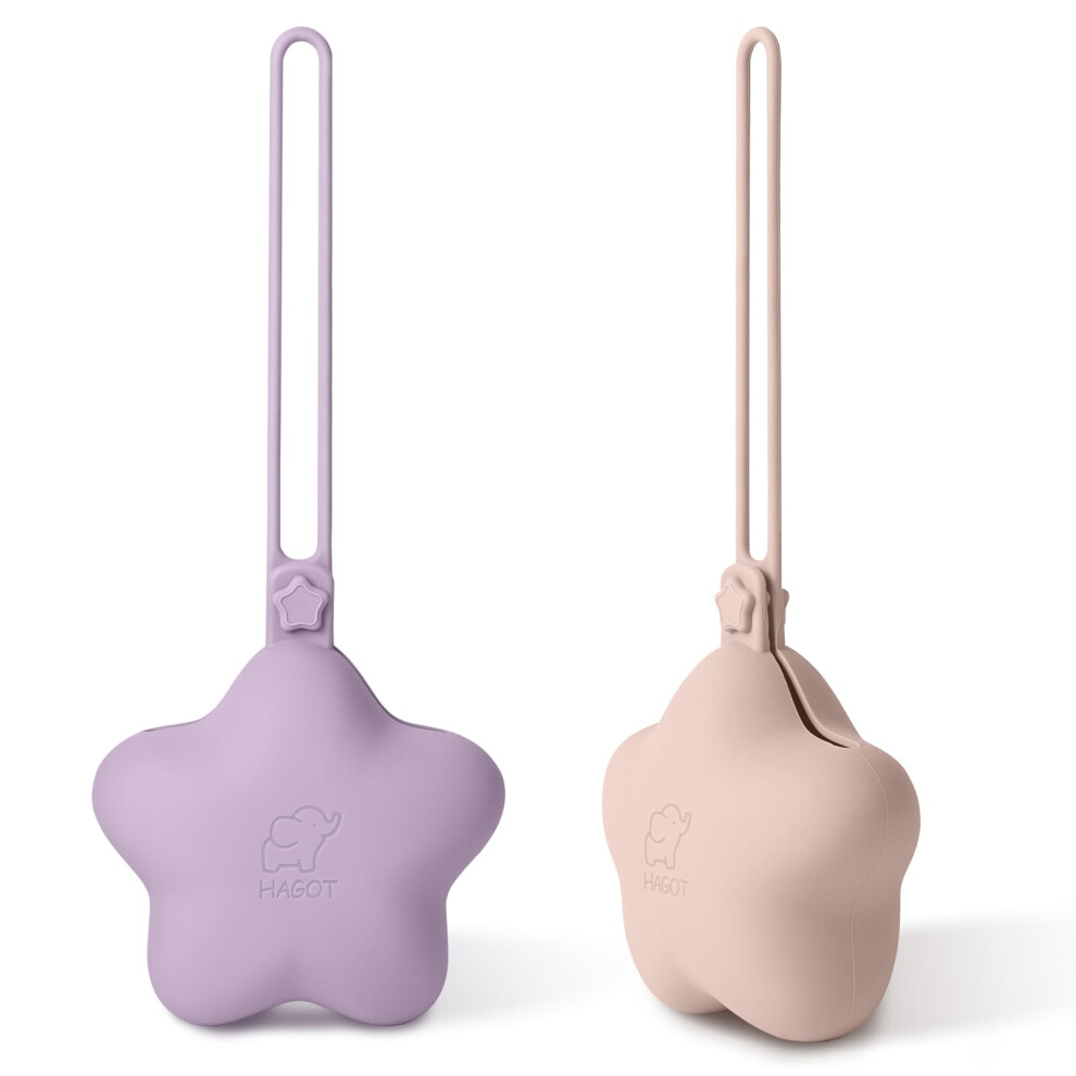 Hagot 2 Pack Silicone Dummy Holder, Universal Pacifier Case For Travel & Home
