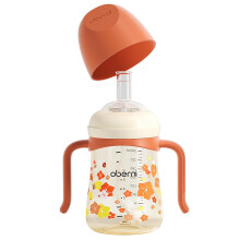 Oberni Non-Spill Toddler Sippy Cup, Weighted Straw PPSU Baby Water Bottle, Leak-Proof Spout Cup with Removable Handles for 6 Months Plus, BPA Free (2