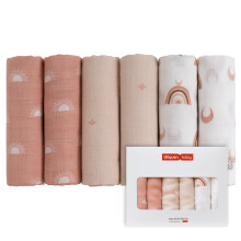 GLLQUEN BABY Muslin Squares Cloth for Baby, 6pack 70cm x 70cm Cotton Burp Cloths for Newborn, Absorbent & Breathable and Ideal to Clean, Wipe & Cover