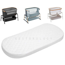 Restorology Maxi Cozi Iora Air co sleeper Mattress Crib – Super Soft & Dry Effect | Breathable | Hypoallergenic | Size 80 x 50 x 04 CM | Made in UK