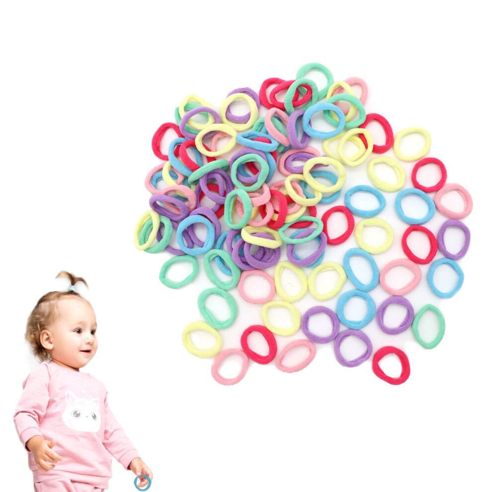100 Pcs Baby Hair Bobbles, Colorful Elastic Bands For Girls, Candy Color Seamless Hairbands, Soft Ties For Baby, Girls, Kids Aidi