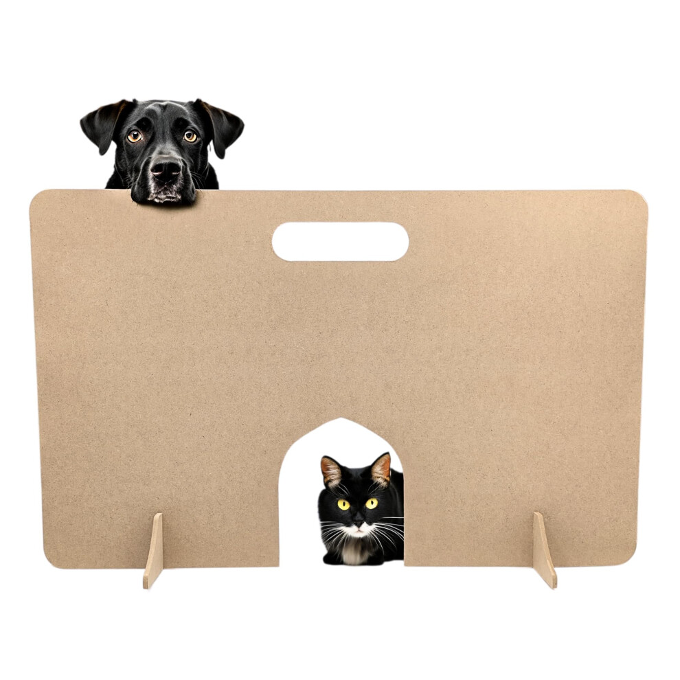 Dog Stopper With Cat Access, Portable Pet Barrier For Stairs And Doorways, Stylish Indoor Dog Stopper, Puppy Gate, Versatile No-Drill Dog Gate With C Sterzeal