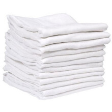 MuslinZ White Baby Muslin Cloths, Baby Burp Cloths, Baby Muslins, Baby Diaper Cloths, 100% Pure Cotton, Newborn Baby Essential (18, 70x70cms (18 coun