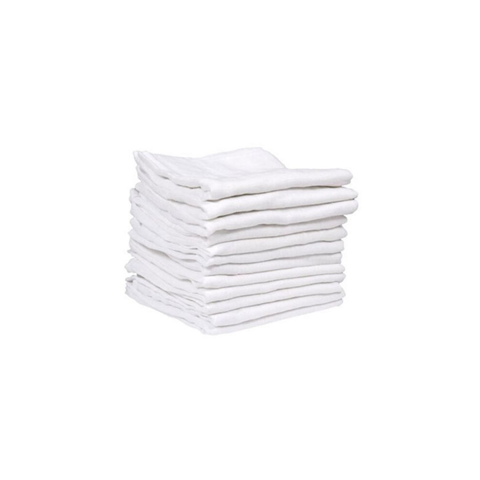 Baby Muslin Cloths, Baby Burp Cloths, Baby Muslins, Baby Diaper Cloths, 100% Pure Cotton, Newborn Baby Essential (18, 70X70cms (18 Coun White Muslinz