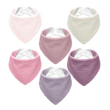 NISXABEBE Muslin Baby Bibs 6 Pack Dribble Bandana Bibs Cotton Drool Bibs for Teething Soft and Absorbent with Adjustable Snaps(Girl)