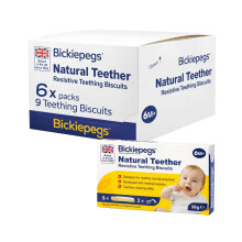 Bickiepegs Teething Biscuits 6-36 Months, 9 Biscuits, Natural Teething Remedies for Teething Relief, Dairy-Free Teething Rusks for Babies and Toddler
