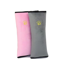 LFCFBH 2 PCS Seat Belt Pads for Kids Seniors, Adjust Vehicle Seat Belt Covers with Shoulder Pillow Head Neck Support(Pink, Grey)
