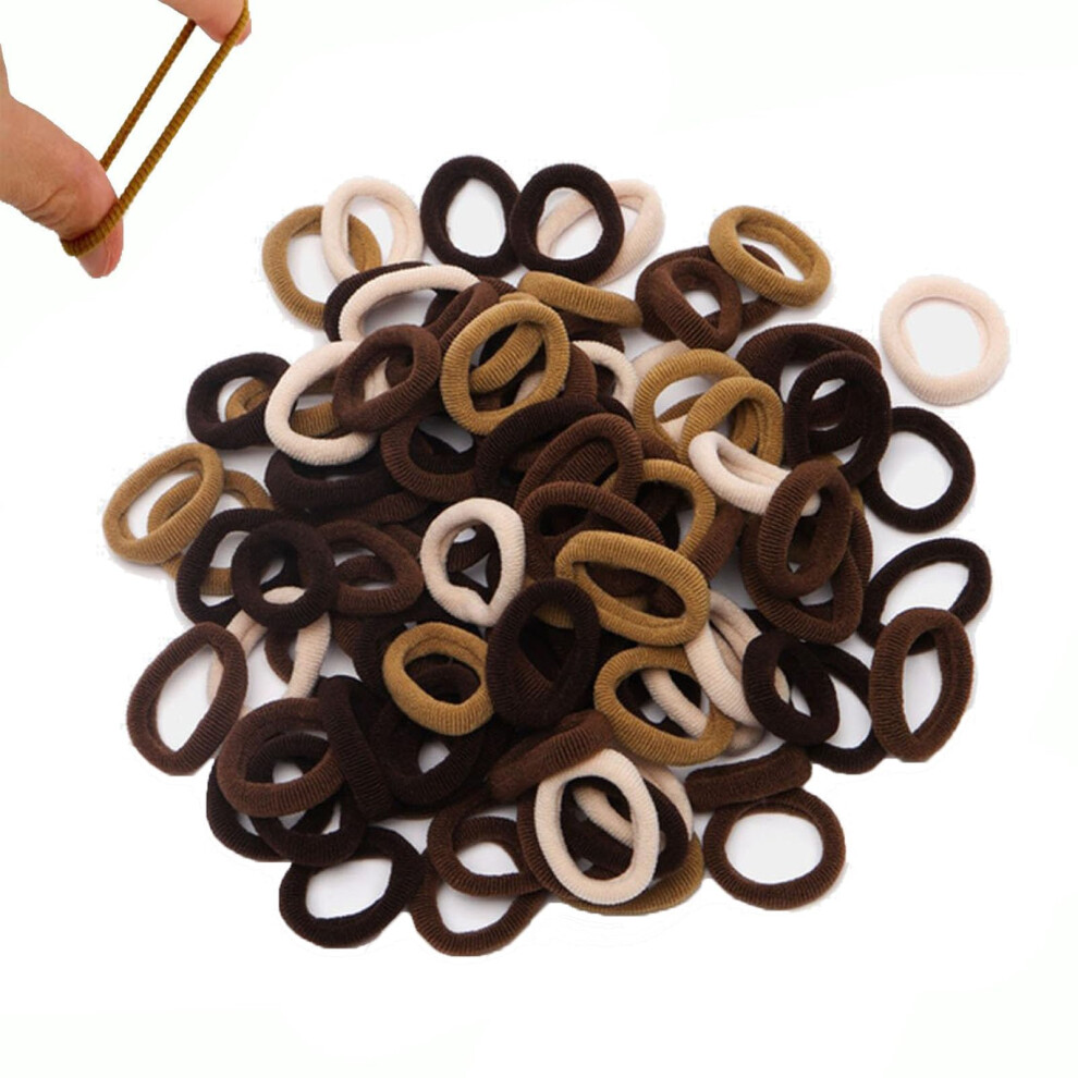 100 Pcs Baby Hair Bands,Toddler Hair Bands For Girls Small Soft Kids Bobbles,Natural Colour Ties Elastics Gentle For Babies Fine Hairs Seamless Toddl Yxinsyuan