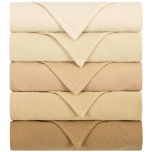 Yukkidds Muslin Cloths for Baby Large 60x60cm Burp Cloths for Newborn 100% Cotton Soft & Breathable Muslin Squares Baby Essentials for Boys Girls 5 P