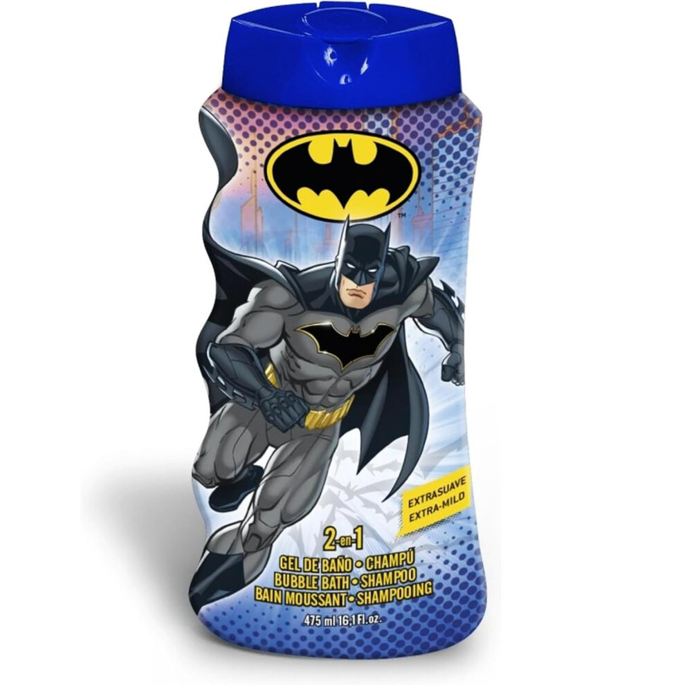 Batman Kids 2-In-1 Bubble Bath & Shampoo - Gentle, Paraben-Free Bath & Hair Wash With Vitamin E & A, Ph Balanced For Sensitive Skin - Lightly Scented Lorenay
