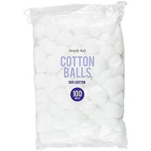 White Round Cotton Wool Balls (3cm) Pack of 100 - Soft Absorbent, Ideal for Makeup & Skincare