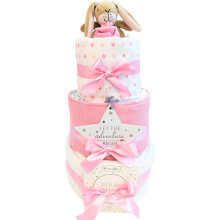 New Baby Gifts for New Born Baby Gift Set 3 Tier Nappy Cake Baby Gift Hamper Present for Baby Showers & New Parent Gifts Guess How Much I Love You (G
