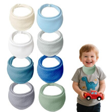 Oaygat 8 Packs Muslin Baby Bibs Bbay Bandana Dribble Bibs Drool Bibs with Adjustable Snaps and Absorbent with Adjustable Snaps Adjust for Newborn Tod