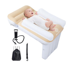 Blublu Park Airplane Bed for Toddlers, Toddler Travel Bed for Kids, Airplane Seat Extender with High Sides, Portable Inflatable Beds Fits Seat of Fli
