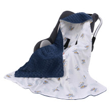 LAT Baby Car Seat Blanket, Universal baby Swaddling Blanket, Hooded Cosy Toes,Double Layer Cotton Warm Blanket Wrap for Car Seat, Pushchair, Pram, Bu