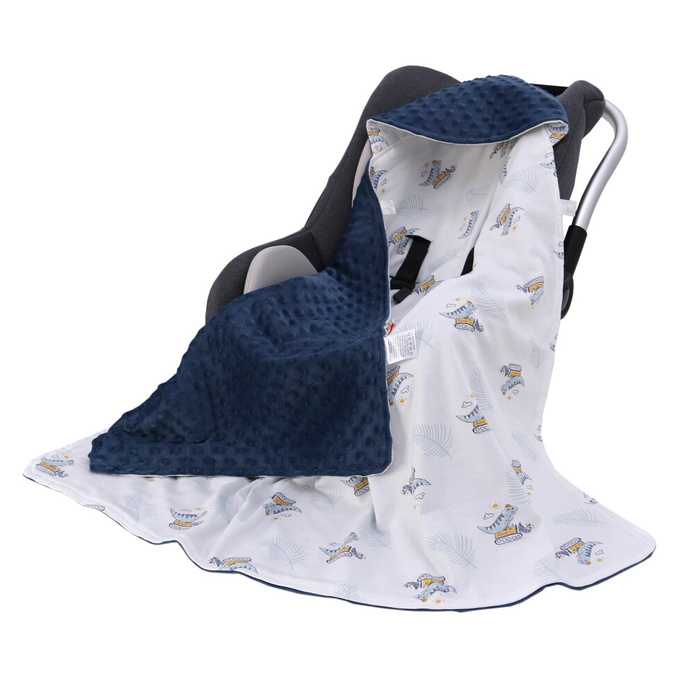 Lat Lee And Town Lat Baby Car Seat Blanket, Universal Baby Swaddling Blanket, Hooded Cosy Toes,Double Layer Cotton Warm Blanket Wrap For Car Seat, Pushchair, Pram, Bu