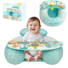 Upgraded Blublu Park Wider U-Shape Inflatable Sit Me Up Floor Seat for Baby 3-36 Months, Travel Portable Baby Chair with Activity Sensory Tray for Si