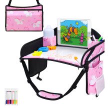 WENRENER Kids Travel Tray, Travel Tray for Kids Car Seat, Toddler Car Seat Lap Tray, Carseat Tray for Kids Travel, Carseat Table Tray for Kids Travel