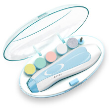 Baby Nail File, Electric Baby Nail Trimmer with LED Front Light, Safe and Quiet Baby Nail Clipper with 6 Grinding Heads for Newborn Infant Toddler Ki