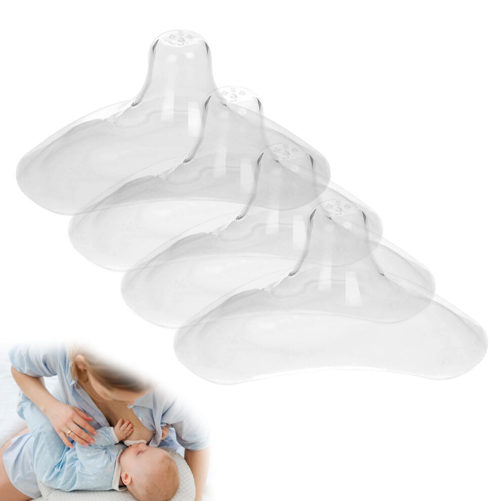 4Pcs Nipple Shields For Breastfeeding,Soft Silicone Nipple Shield,Reusable Breast Feeding Nipple Shields,Bpa Free,Breastfeeding Nipple Shields Guards Grosion