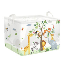 HUUMONSS Cute Foreat Animal Storage Basket for Parents Organizing Kids Toys Clothes Large Woodland Tree Laundry Hamper for Bathroom Shower, Giraffe,