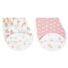 aden + anais Burpy Baby Bib - Earthly Star, 2 Pack | 100% Cotton Muslin, 4 Layer Burping Cloth, Feeding & Dribble | Super Soft & Absorbent Burp Rag N