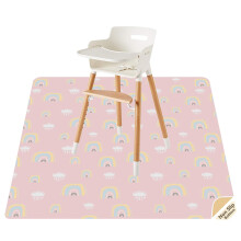Splat Mat for Under High Chair/Arts/Crafts by CLCROBD, 51" Baby Anti-Slip Food Splash and Spill Mat for Eating Mess, Waterproof Floor Protector and T