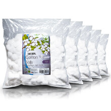 2500pc Full Box (5X 500pc Bags) | RE-GEN 100% Natural Cotton Wool Balls Healthcare Dressing Cleaning Cotton Wool Pads | Ideal for First Aid, Health &