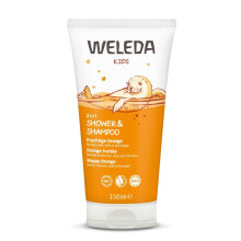 Weleda Kids Shampoo and Body Wash 2in1, Kids Shampoo, Kids Body Wash, Happy Orange, Dermatologically Tested, 100% Certified Natural, Organic, Vegan,1