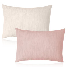 2 Pcs Toddler Pillow Cases Cotton Muslin Soft Breathable Toddler Pillow Cases Protectors for Baby Kids
