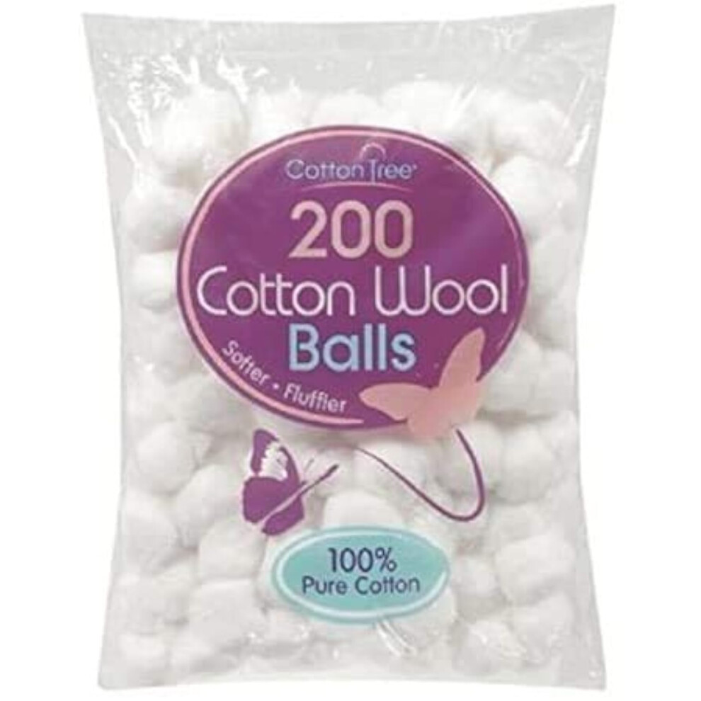 600 Cotton Wool Balls 3 Packs Of 200 Cotton Tree