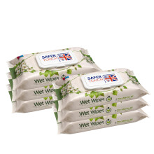 Meown Safer Touch Wet Wipes, Jasmine Scented, 480 Wipes (80 x 6 Packs) | Gentle Water-Based Face & Makeup Wipes, Alcohol-Free for Hands, Face & Body