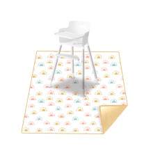 Treer High Chair Splash Floor Mat, Waterproof Washable Anti Slip Baby Playmat, Table Cloth and Picnic Mat 110x110cm, Baby Mess Mat for Painting/Playt