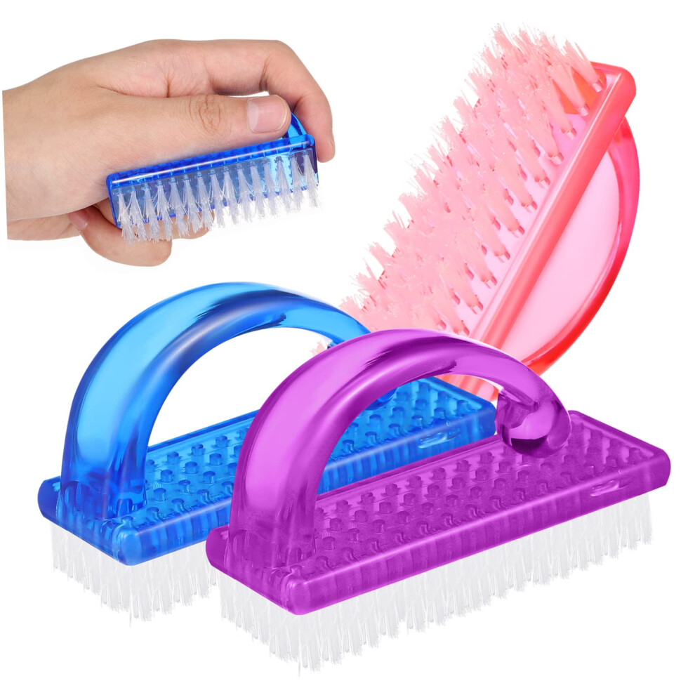Nail Cleaning Brush Set with Comfortable Grip and Gentle Bristles for Manicure Pedicure 6Pcs