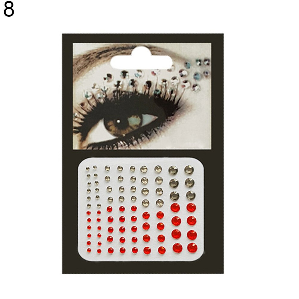Glitter Eye Stickers Self Adhesive Rhinestone Face Decals for Festival Makeup DIY 8#