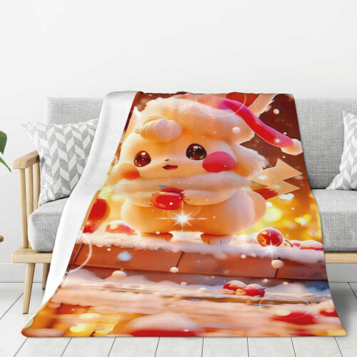 Blaincéad Lomra Pikachu - Blaincéad Caithimh Thar a Bhog, Gnéithe Leapa do Pháistí - Thar a Bhog 40"X30"