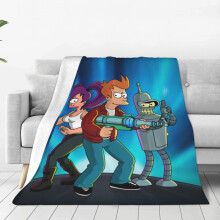 Niedliche Futurama-Anime-Decke, superweicher, leichter und kuscheliger Flanell, 152 x 127 cm, ideal für Bett und Sofa, Geschenk für Mädchen und