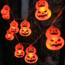 Luckky Halloween Lichterkette, LED-Kürbislichter, 2 Modi (Dauerlicht/Blinken), 20 Stück, 3 m, Außendekoration