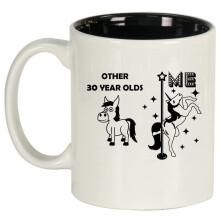30 Year Old Superstar Unicorn Funny 30th Birthday Ceramic Coffee Mug Tea Cup Gift for Her, Friend, Coworker, Sister (11oz White)
